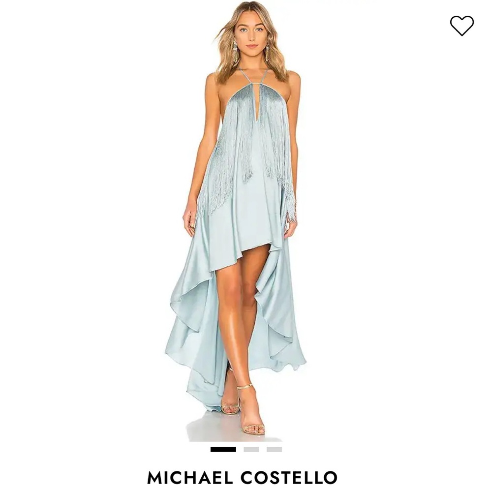 Michael Costello Sky Blue High Low Dress